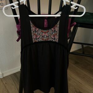 Boho black tank top